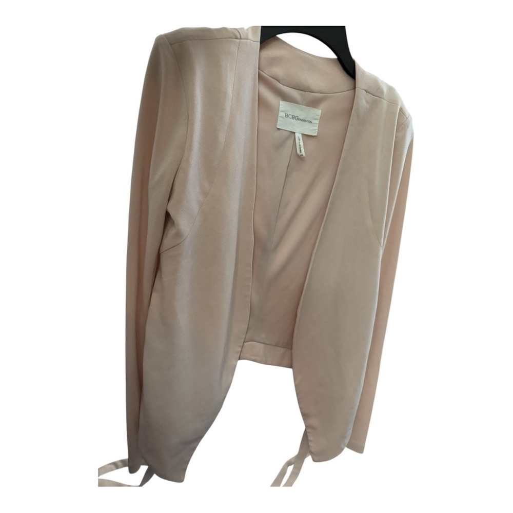 BCBGGeneration Draped Blazer XS Blush Pink Braided Detail Minimalist Feminine - Picture 2 of 6